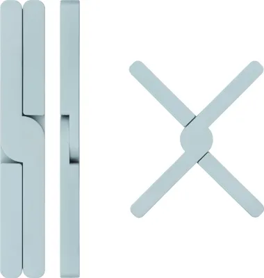 Produktbild von Krumble Topfuntersetzer - Zusammenklappbarer Silikon-Topfuntersetzer - Pfannenrost - Töpfe und Pfannen - Pfannenzubehör - Spülmaschinenfest - Rutschfest - Zusammenklappbar - Hitzebeständig - 22 cm x 3,5 cm (lxw) - Hellblau