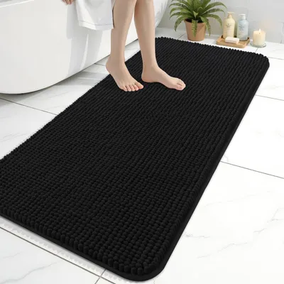 Imagen del producto de Alfombra de baño de chenilla: suave y absorbente, 61x120 cm, color