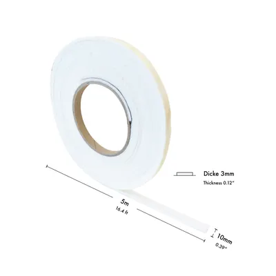 Produktbild von haggiy Filzband selbstklebend in weiß - 3 mm dick, 5 Meter lang, Breite: 10 mm