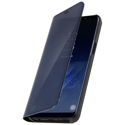Produktbild von Avizar, Ultradünne Flip-Schutzhülle mit Spiegeleffekt für Samsung Galaxy S8, Schwarz