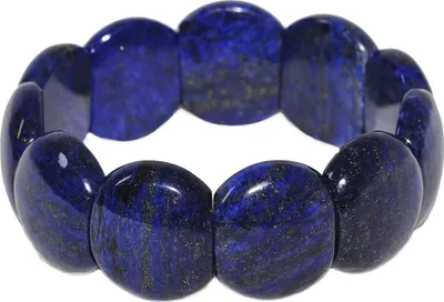 Produktbild von Armband Armschmuck aus Edelstein Lapis-Lazuli Lapislazuli blau glatt dehnbar stabil uni