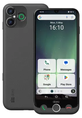 Produktbild von Doro Aurora A30, 15,5 cm (6.1"), 6 GB, 128 GB, 50 MP, Android 14, Schwarz