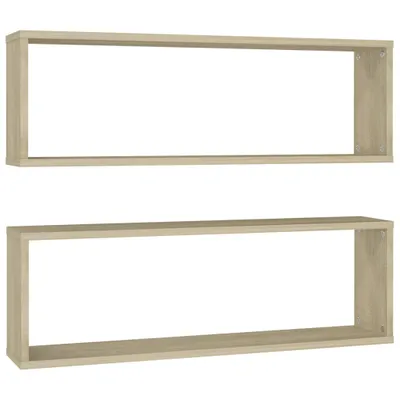 Zdjęcie produktu dla Półki Ścienne Kostki, 2 Szt., Dąb Sonoma, 80X15X26,5 Cm, Płyta Lumarko!