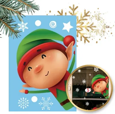 Image de Autocollants colorés de Noël pour fenêtre 20 x 30 cm nkd17