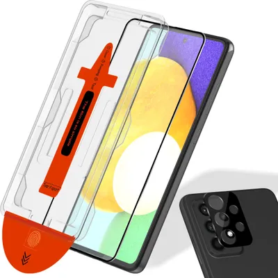 Produktbild von 1-Pack Samsung A52 Displayschutzfolie & 1-Pack Kameraschutz - Gehärtetes Glas | [Automatische Installation] - Blasenfrei