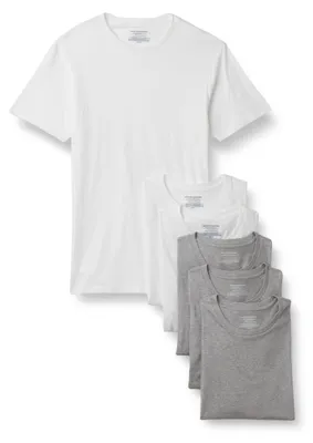 Immagine prodotto di A. Essentials. Magliette intime da uomo, modello slim fit, con scollo rotondo, confezione da 6