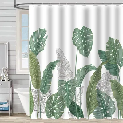 Produktbild von Duschvorhang 180x180 cm, grün, wasserdicht, schimmelfest, mit beschwertem Saum, für Badezimmer