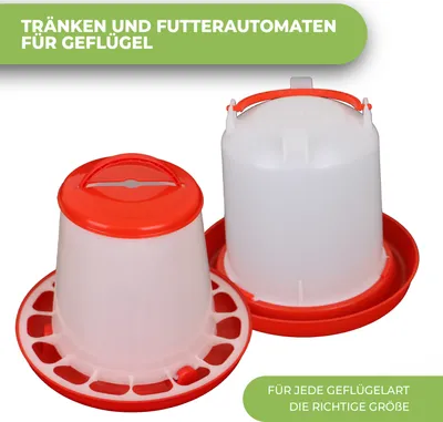 Produktbild von Set Hühnertränke + Futterautomat V2: 3 Liter + 3 kg