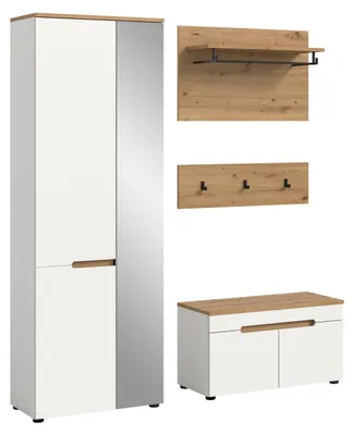 Produktbild von xonox.home Garderobenkombination Canu Weiß / Weiß 160 x 190 x 37 cm