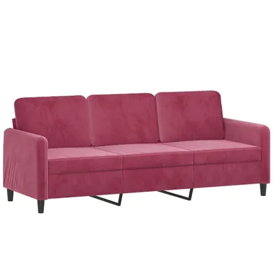 Produktbild von vidaXL 3-Sitzer-Sofa Weinrot 180 cm Samt