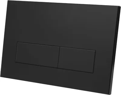 Obrázok produktu pre Ovládacie tlačidlo WC 245 x 164 mm, matná čierna, dvojité splachovanie, pre kúpeľňu