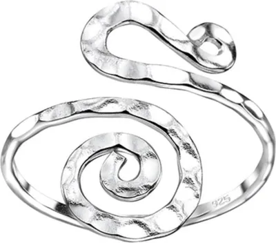 Produktbild von Ring Spirale: 925 Silber Damen Ring mit offener Ringschiene 58 (18.4 mm Ø)