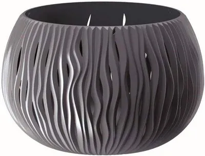 Image de Bac à fleurs en céramique avec socle - Ensemble 2 en 1 avec bac intérieur - 23 cm - Anthracite