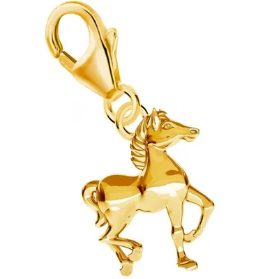 Pferd Charm Anhänger I Echtschmuck für alle Pferdeliebhaber I Gelbgold