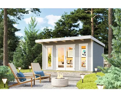 Produktbild von Gartenhaus Outdoor Life Sicily 1 inkl. Fußboden 430 x 440 cm lichtgrau
