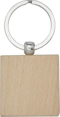 Productafbeelding van Bullet - "Gioia" Vierkante sleutelhanger van hout, model PF3560 (één maat) (natuurlijke kleuren)
