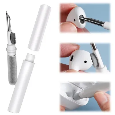 Produktbild von AirPods Reinigungsset – 3-in-1 Stift, Metallspitze & 2 Bürsten, für AirPods, Handy & Tablet, tragbar,Reinigungsbürste für elektronische Bauteile