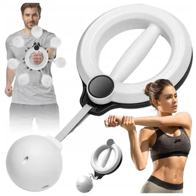 Productafbeelding van Onderarmtrainer, polstrainingapparaat, armtrainer met 360° rotatie, handaangedreven borsttrainer, voor het trainen van de schouders en armspieren