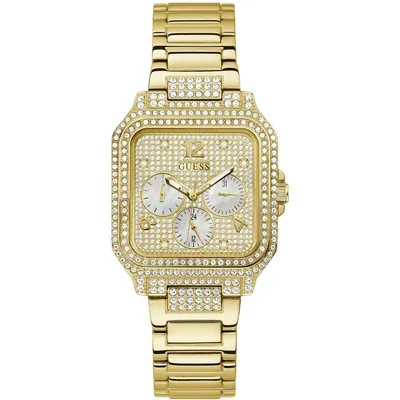 Produktbild von Guess Damen Armbanduhr Deco Edelstahl Gold Zirkonia 36 mm 3 ATM GW0472L2