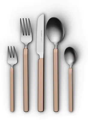 Produktbild von BergHOFF Home Besteckset 20-teilig, Tafelbesteck für 4 Personen, Edelstahl, Modern, Spülmaschinenfest, Warm Blush