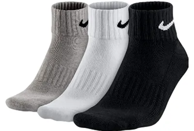 Produktbild von Nike One Quater Socken 3er Pack - Farbe: weiß grau schwarz - Größe: 38-42