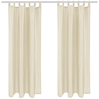 Image de lot de 2 rideaux opaques Alessia avec passants 140x145cm beige