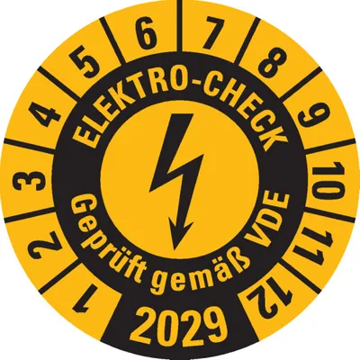 Produktbild von Dreifke® Prüfplakette ELEKTRO-CHECK ..., 2029, gelb, Dokumentenfolie, ...