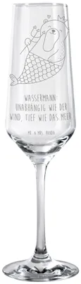 Produktbild von Mr. & Mrs. Panda Glas Wassermann Astrologie - Transparent - Geschenk, Horoskop, Champagnerglas, Sektglas, Geburtstagsgeschenk, Sternzeichen, Kelchglas, Sektflöte