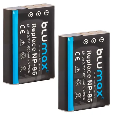 Produktbild von 2x Blumax Akku für Fuji NP-95 X-S1, X30, X70, X100S, X100T 1600 mAh (3,7V)