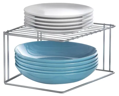 Eckregal-Einsatz 1 Etage 25x25x15 cm silber metallic