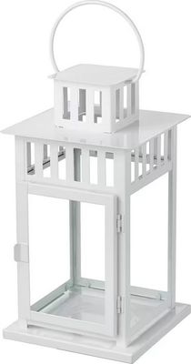 BORRBY Ikea Laterne für Blockkerze, drinnen/draußen weiß, 28 cm
