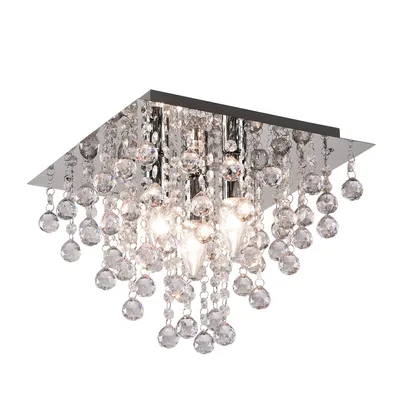 Produktbild von CRIS LED Deckenleuchte Ø32CM – 3-flammig, Chrom & funkelnde Lichteffekte