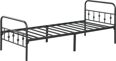 Produktbild von Bettrahmen für Matratze 200 x 90 cm, klappbar Bettgestell, 82,5 cm hoch Metallbett, Metallrahmenbett aus Metall, für Schlafzimmer Gästezimmer, Schwarz