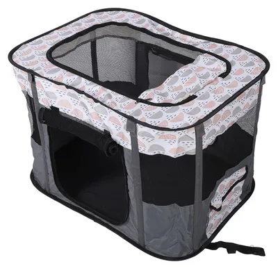 Image de Omgoods - Cage de transport pour chiens, pliable, en mesh respirant, en tissu Oxford résistant, dimensions 80 x 60 x 55 cm, inclut une sacoche de transport. Enclos pour chiens