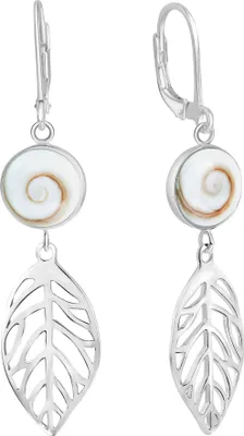 Produktbild von V Ohrhänger 925/- Sterling Silber 5,2cm weiß Meeresauge weiß 342230031R