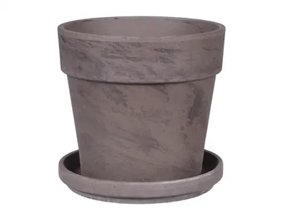 Image de Pot de fleurs CALIMA Ø 22 x 20 cm avec soucoupe basalte basalt meliert