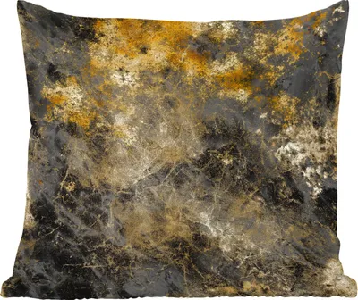 Produktbild von MuchoWow® Zierkissen Sofakissen Wohnzimmer Dekokissen 50x50 cm Marmor - Gold - Schwarz - Komfort - Sofakissen