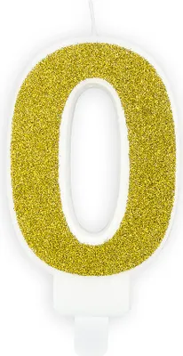 Produktbild von Zahlenkerze 0 gold, 1 Stk.