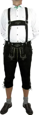 Produktbild von Country Life - Herren Trachtenhose Lederhose Ziegenvelours braun antik : 46