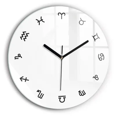 Produktbild von Wallfluent Wanduhr Große Runde – Stilles Quarzuhrwerk - Uhr Dekoration Wohnzimmer Schlafzimmer Küche - schwarze Zeiger - 60 cm - Minimalistische Tierkreise