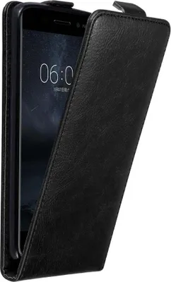 Image de Cadorabo Housse pour Nokia 6 2017 Housse de protection en noir Flip Etui Housse de téléphone portable Case Cover