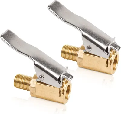 Produktbild von 2 Stück 8mm Autoventil Hebelstecker Air Chuck, Messing Autoventil Adapter Druckluft Reifenfüllnippe , Auto Ventilstecker für Reifenventile