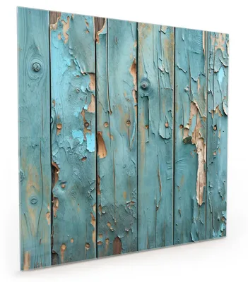 Produktbild von Küchenrückwand Spritzschutz Glas mit Motiv Abblätternde Holzplanken 40 x 40 cm