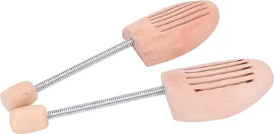 Produktbild von 2 Stck Holzschuhbaumhalter mit Feders?ule Anti-Falten-Damen- und Herrenschuhbaum-Keilrahmen (45 46)