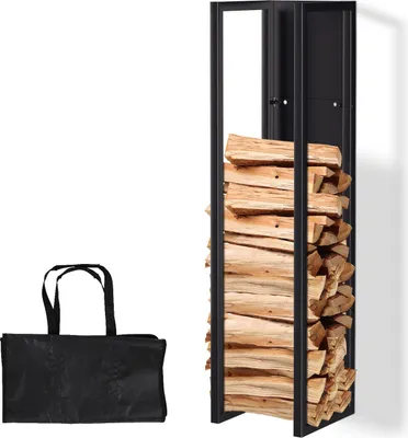 Produktbild von Vigevee Kaminholzregal 25*25*100cm Metall Brennholzlager Brennholzregal Wohnzimmer Brennholzständer