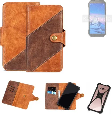 Produktbild von K-S-Trade Handyhülle Schutzhülle Bookstyle Case Wallet-Case kompatibel mit Doogee S61 Cover Klapphülle Kantenschutz Smartphone dunkelbraun braun 1x