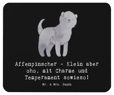 Produktbild von Mr. & Mrs. Panda Mauspad Affenpinscher Charme - Schwarz - Geschenk, Hunde, zotteliges Fell, Mousepad, mousematte, Mouse Pad, verspielter Hund, treuer Begleiter, laptop