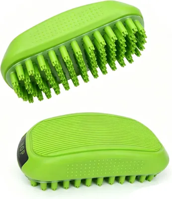 Obrázok produktu pre Kefa pre psov a mačky, starostlivosť o srsť, zelená, 12 x 6,5 x 3,6 cm, TPR