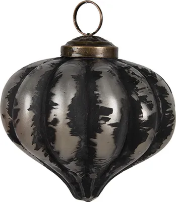 Produktbild von Clayre & Eef Weihnachtskugel Ø 8x8 cm Schwarz Grau Glas