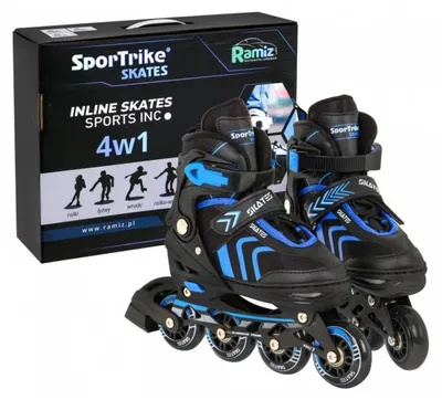 Produktbild von Set 4in1 Rollschuh, Inliner,Schlittschuh für Kinder Gr. 39-43 Blau